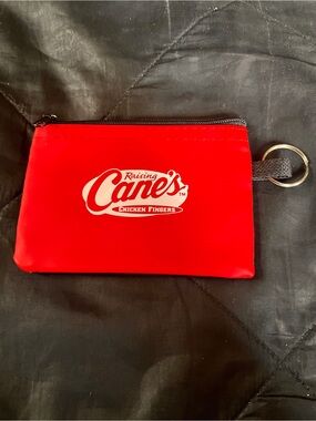 Raising Cane's Red Logo Zipper ID Coin Pouch